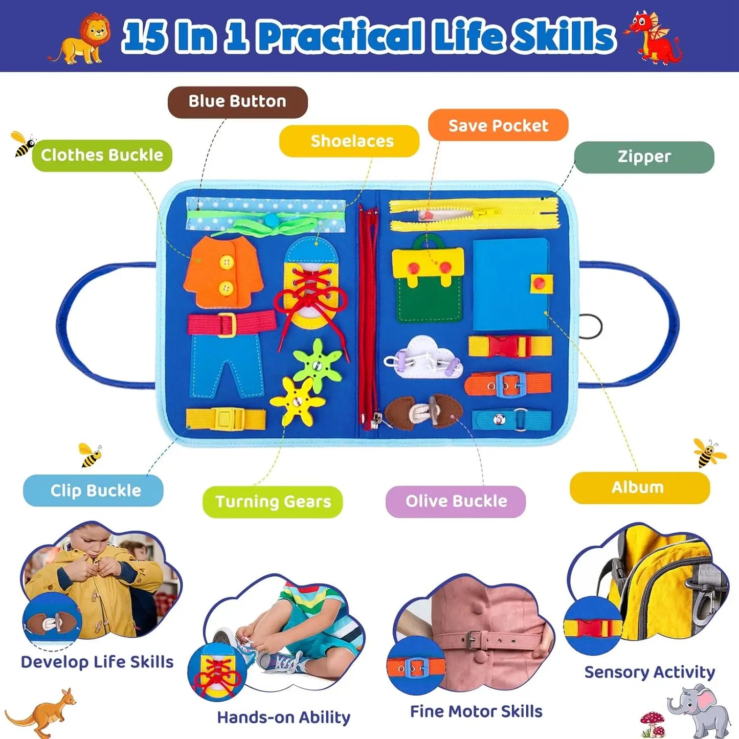 Montessori Busy Board | Toddler Sensory Activity for Skill Development
