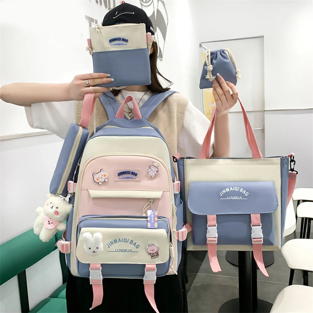 Kawaii Cute Backpack for Girls | Multi-Pockets School Bag