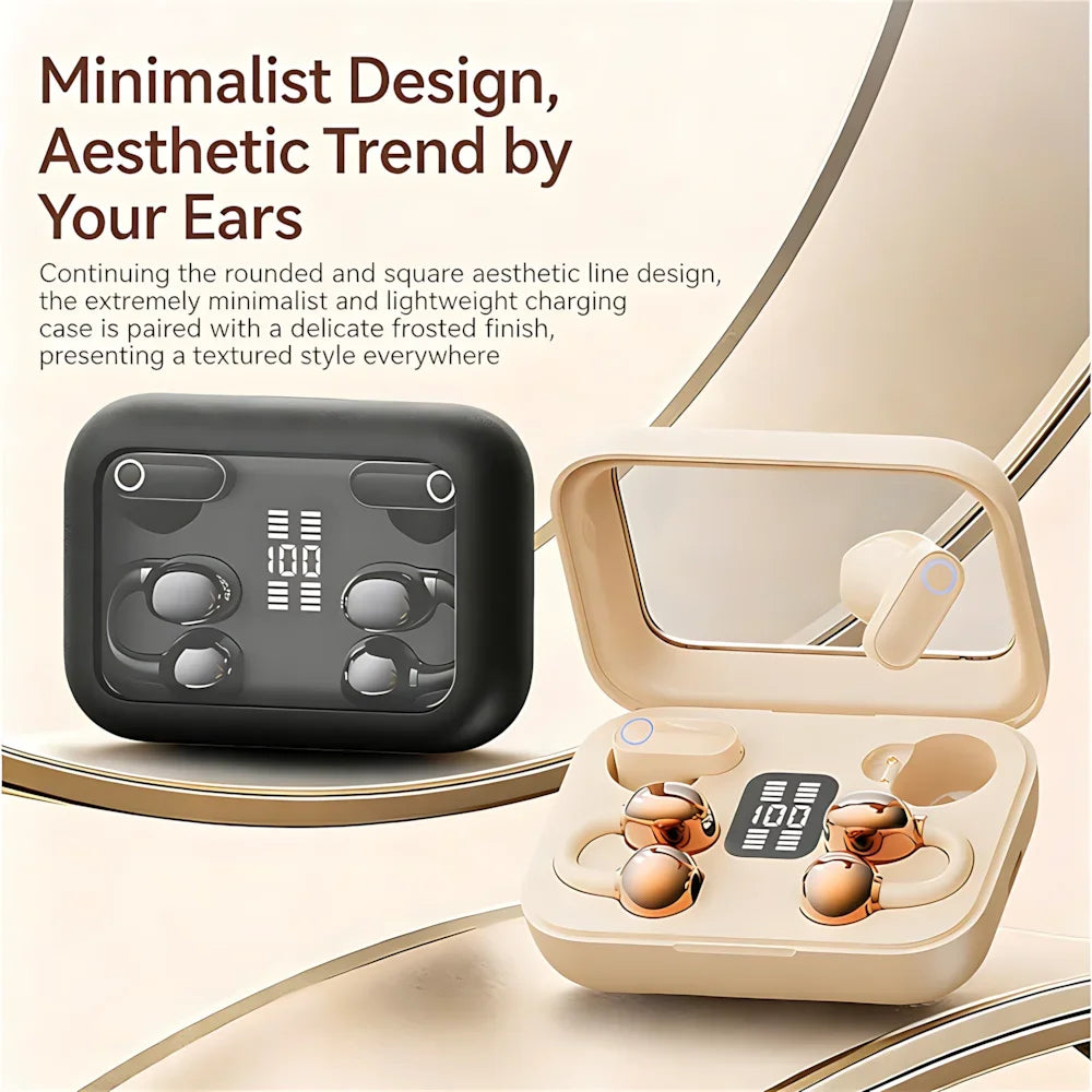 Wireless Earphones Open In-ear Type HIFI Bass 2in1 Bluetooth Headset High-definition Electric Quantity Digital Display Earplugs