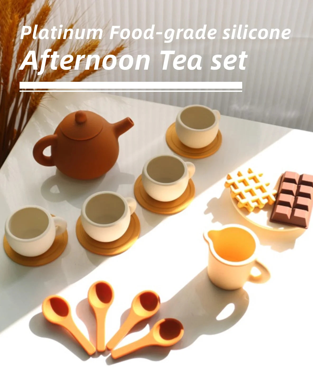 Silicone Tea Toys Pretend Play Kitchen Set for Kids | Safe & Fun