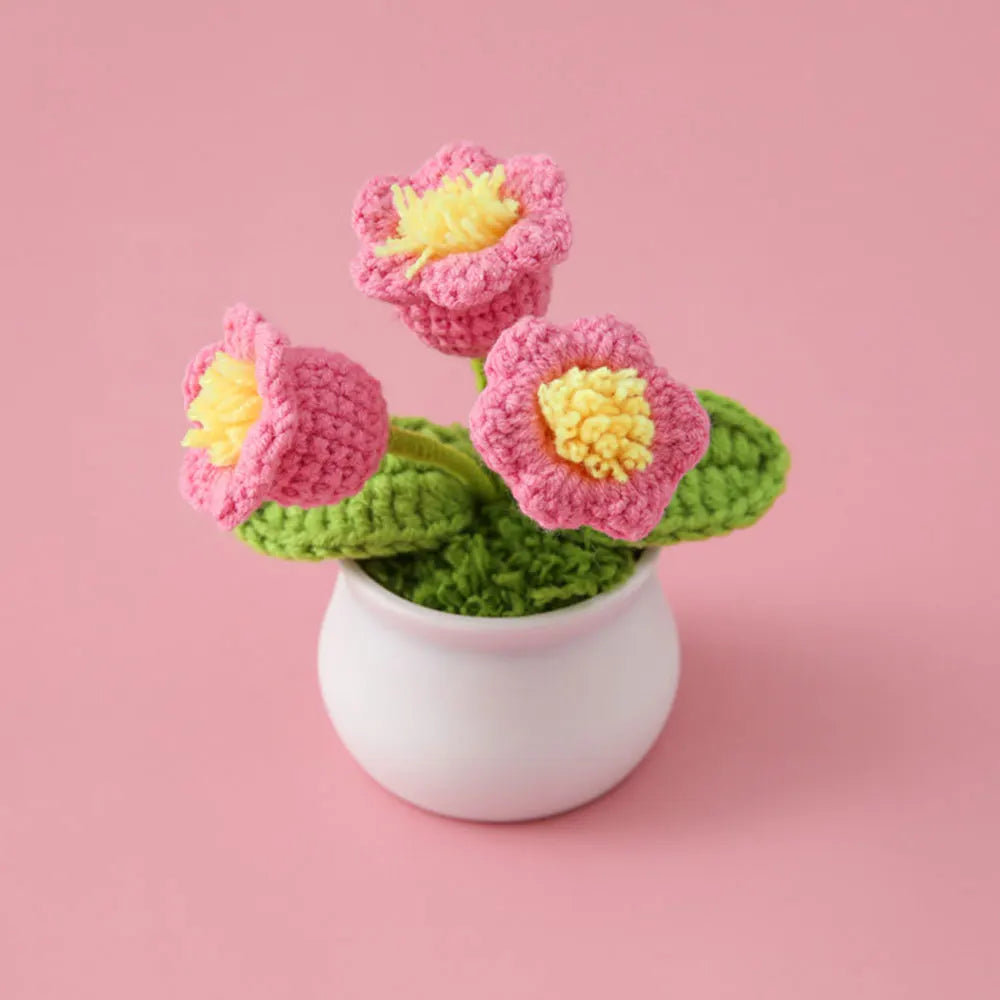Flores de ganchillo de girasol y tulipán tejidas a mano | Encantadora decoración para el hogar