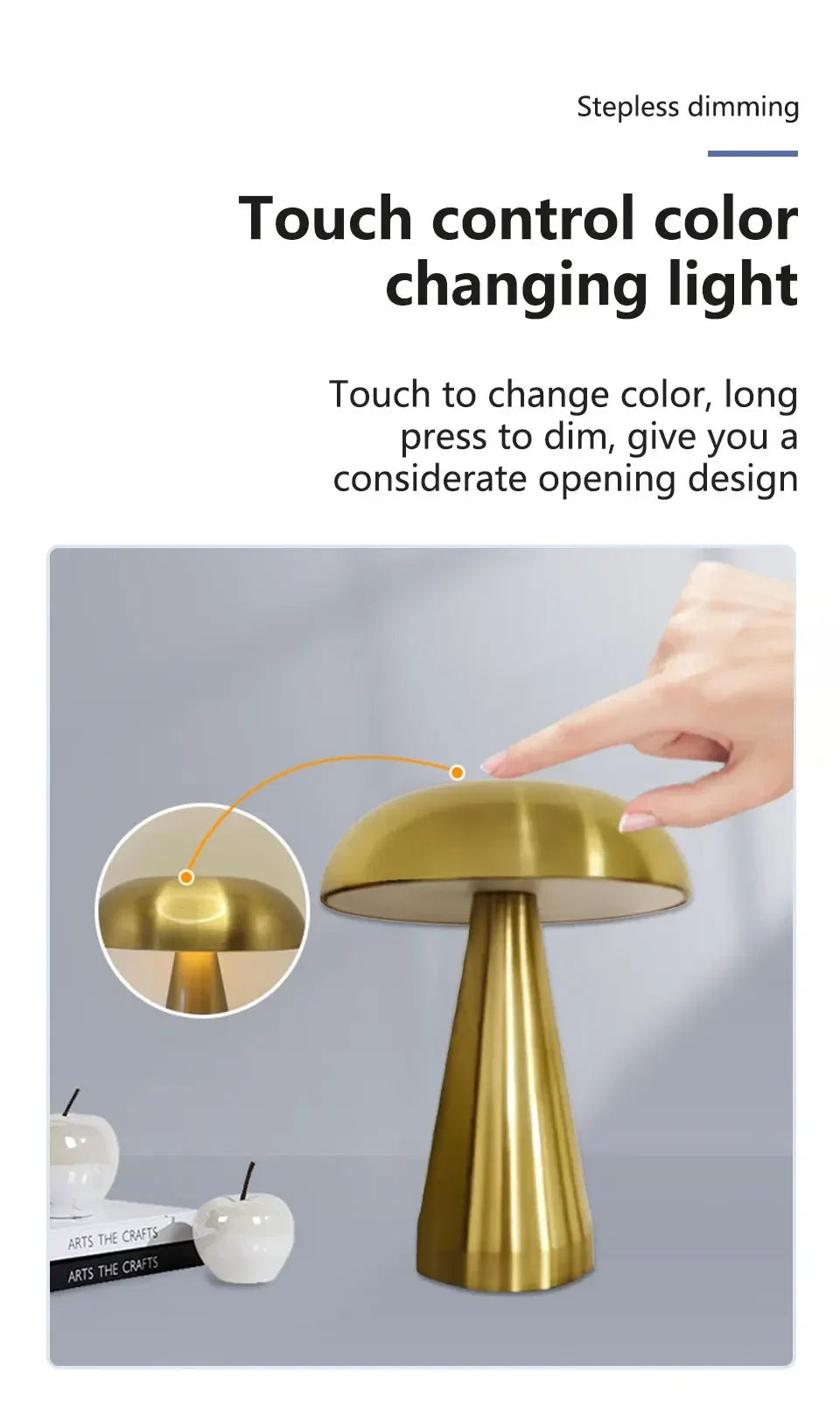 Mushroom LED Night Light | Touch Sensor Table Lamp for Any Space
