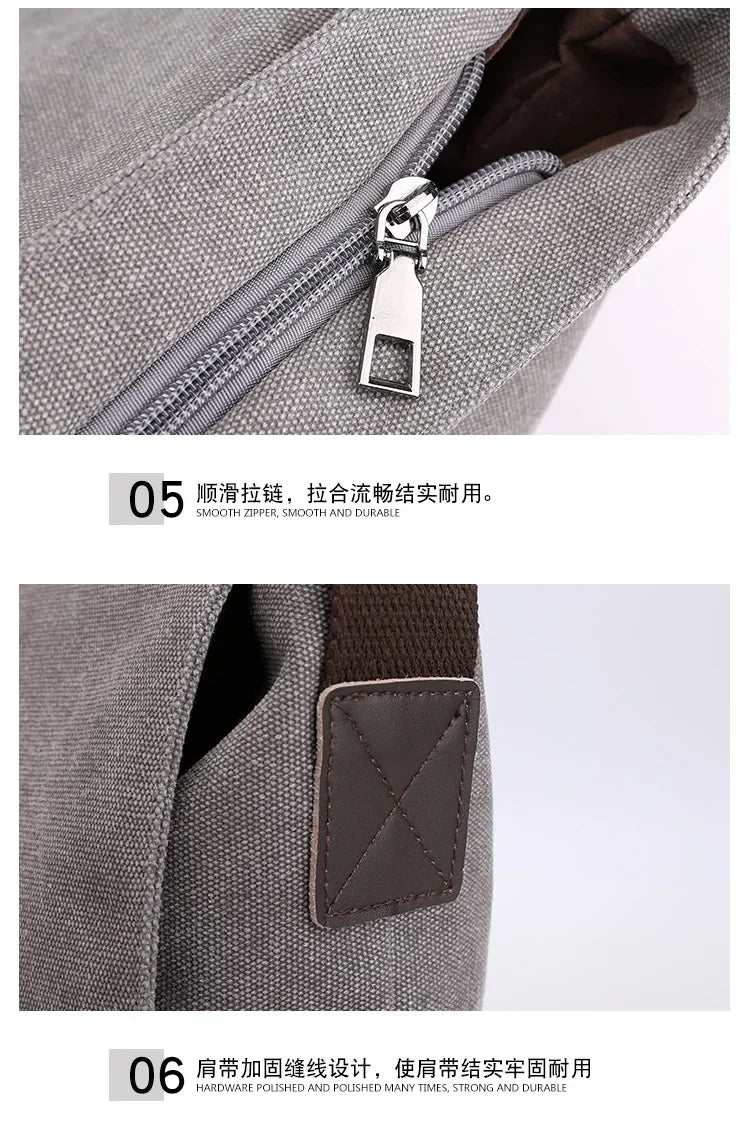 Bolso bandolera de lona de alta calidad para hombre | Elegante bolso satchel