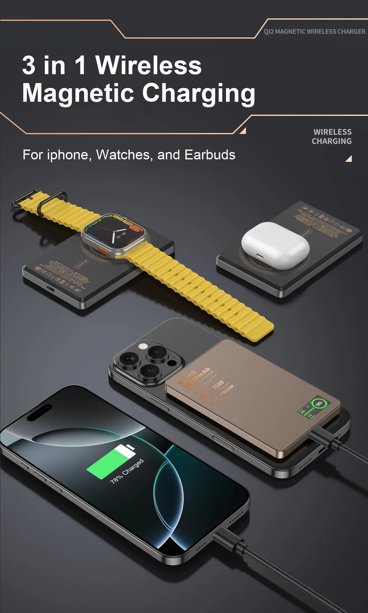Magnetic Wireless Powerbank | Fast Charging for All Devices
