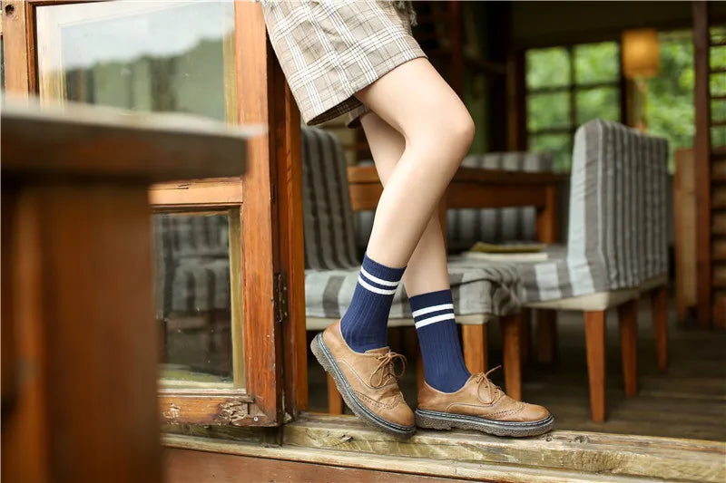 Stylish Women's Striped Long Socks | Comfortable Casual Footwear