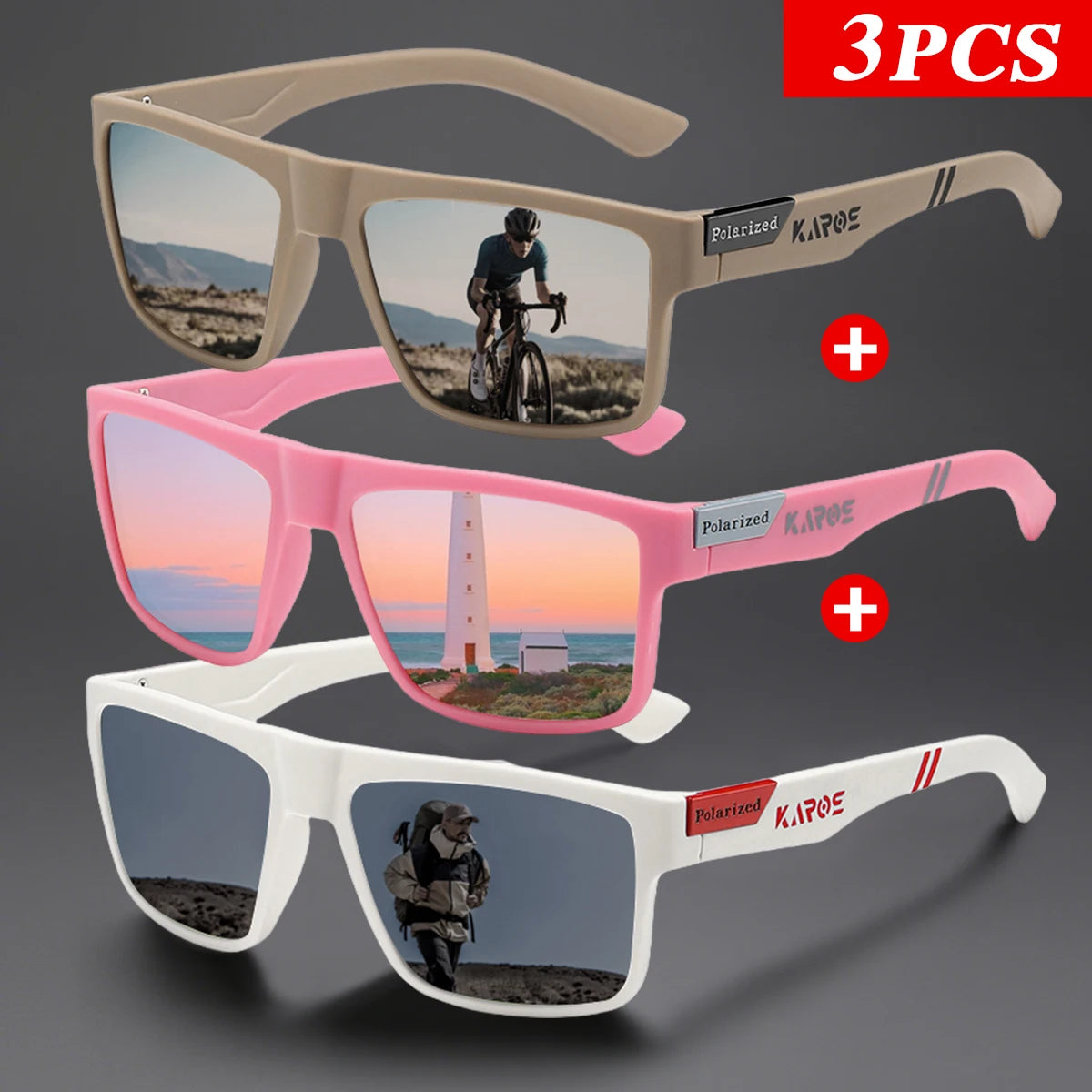 3-Piece Polarized Sport Glasses Set | UV400 Protection Eyewear