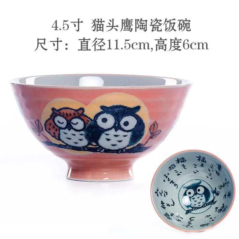 Cute Animal Ceramic Bowls | Adorable Lucky Cat Rice Bowl