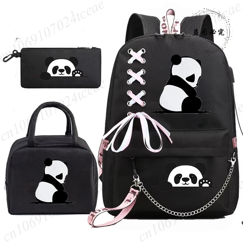 Adorable 3D Panda School Bag Set for Teens | Stylish & Practical