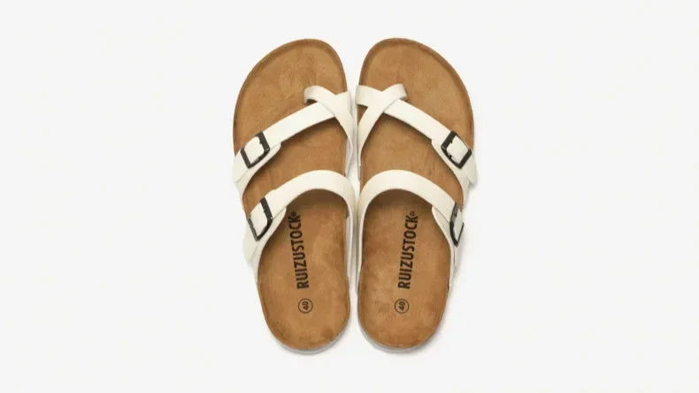 Men's Non-Slip Slippers with Cork Metal Buckle | Waterproof Outdoor Wear