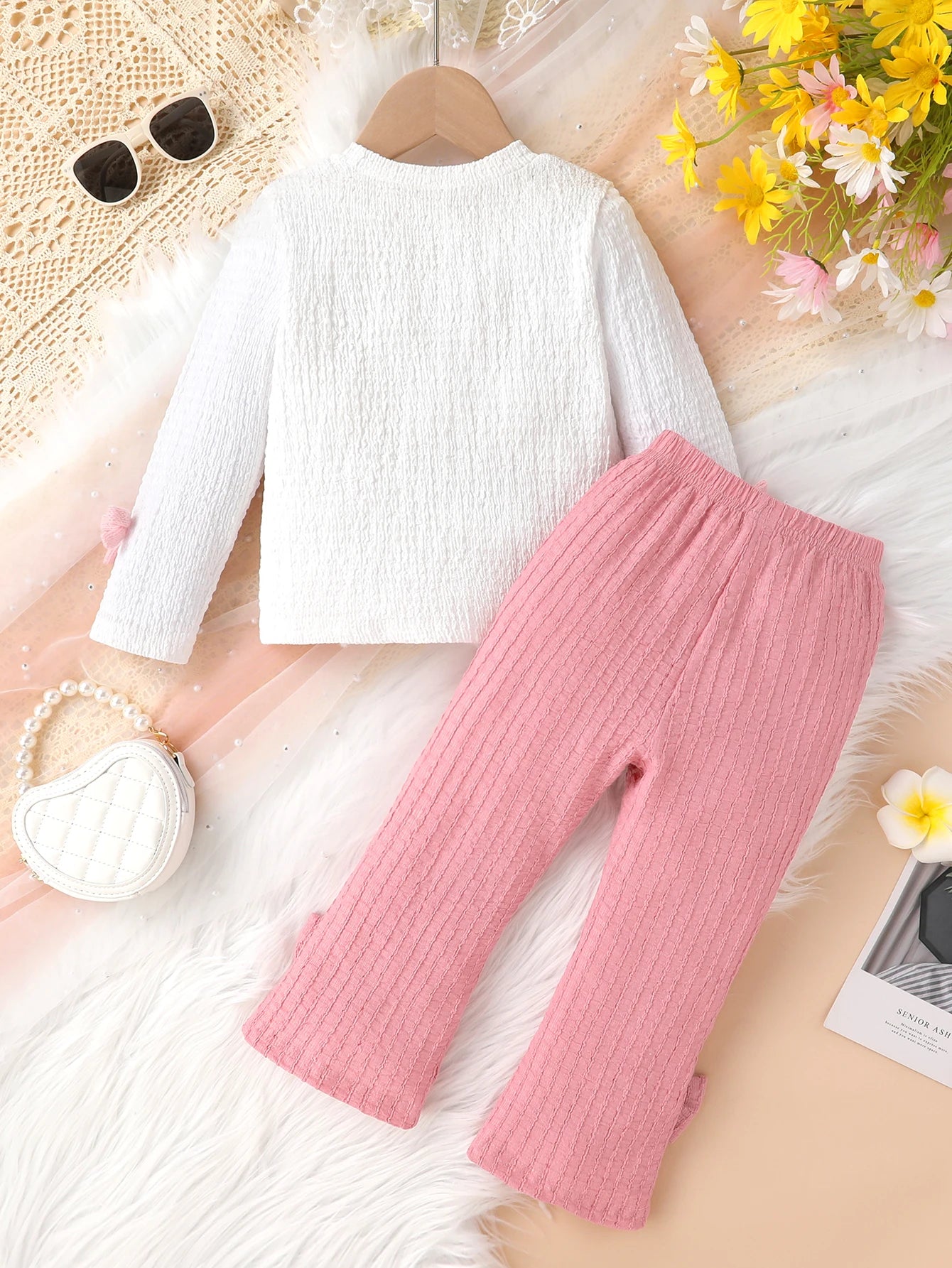 Toddler Girls Cute Bow Long Sleeve T-Shirt & Pants Set | Stylish Fall Outfit