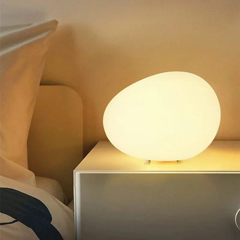 Modern Minimalist Cobblestone Night Light | Chic Decorative Table Lamp
