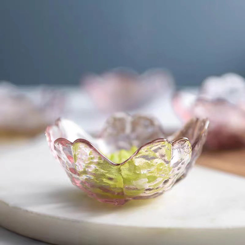 Nordic Style Mini Glass Dish with Gold Inlay | Elegant Serving Bowl