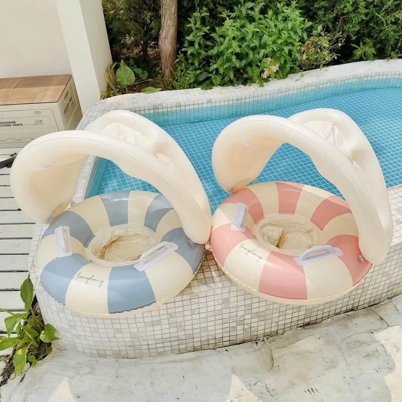 Baby Swimming Ring with Sunshade | Safe Toddler Pool Float