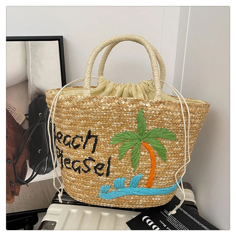 Casual Sweet Tote Bags | Perfect Straw Embroidery Shoulder Bag