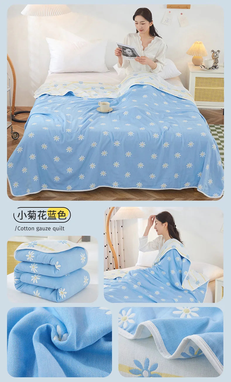 Breathable Summer Quilt | Multi-functional Cotton Towel Blanket