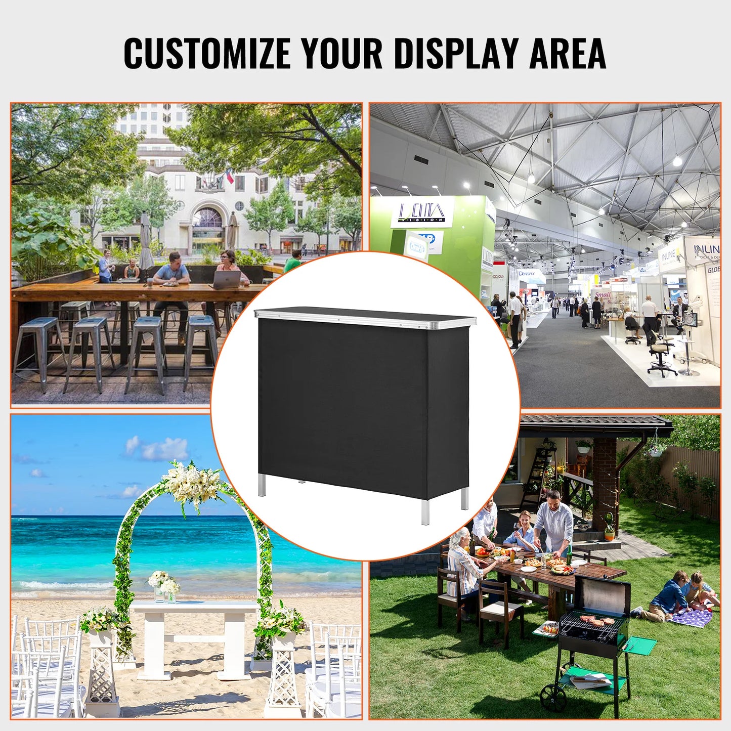 Folding Portable Bar Table | Ideal for Events and Exhibitions