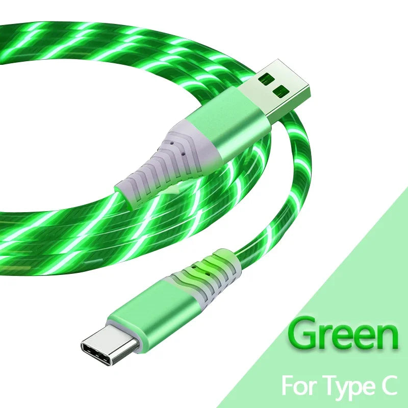 LED Glowing Fast Charging USB C & Micro USB Cable