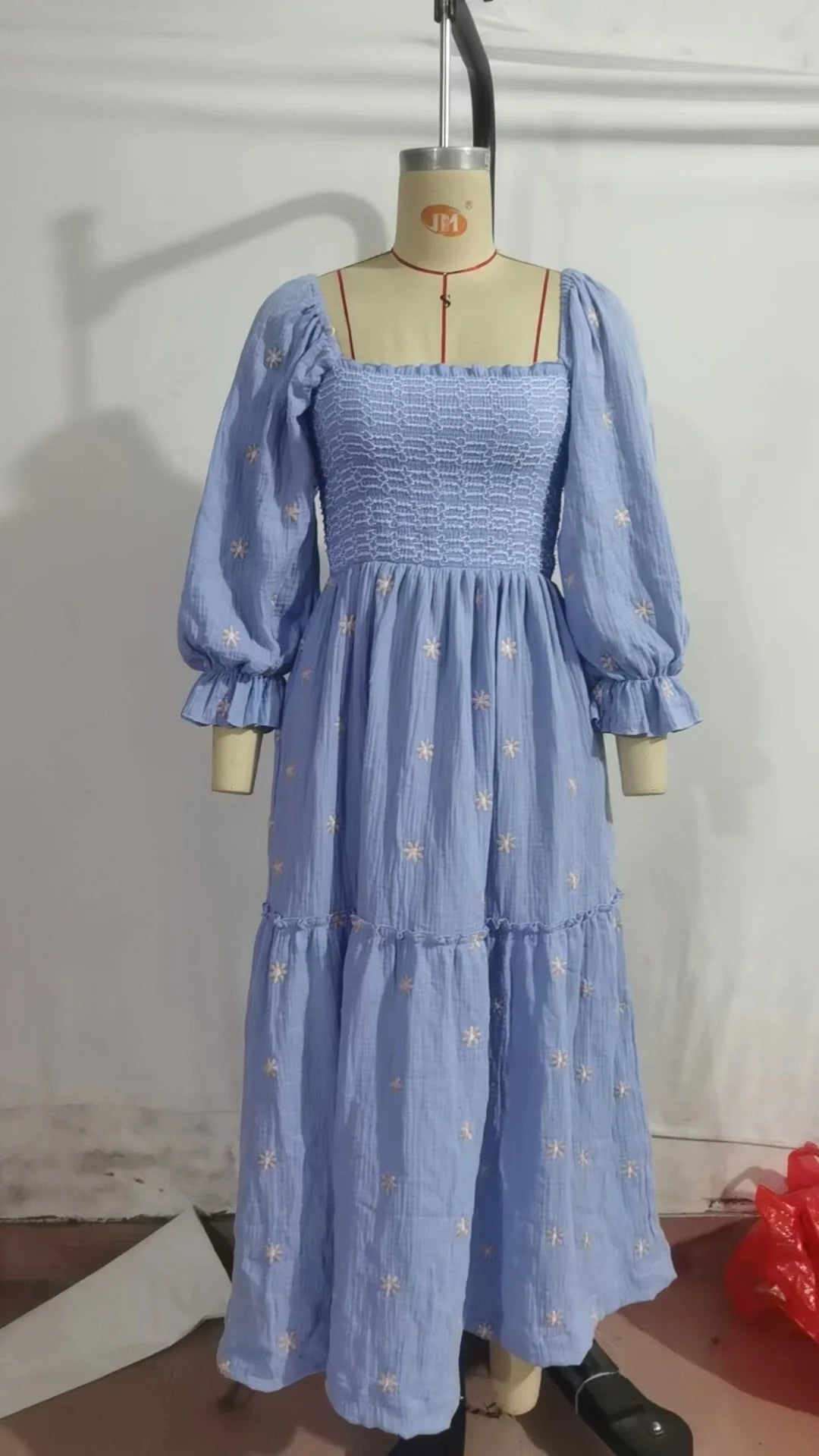 Boho Floral Embroidery Maxi Dress for Women | Casual Fashion