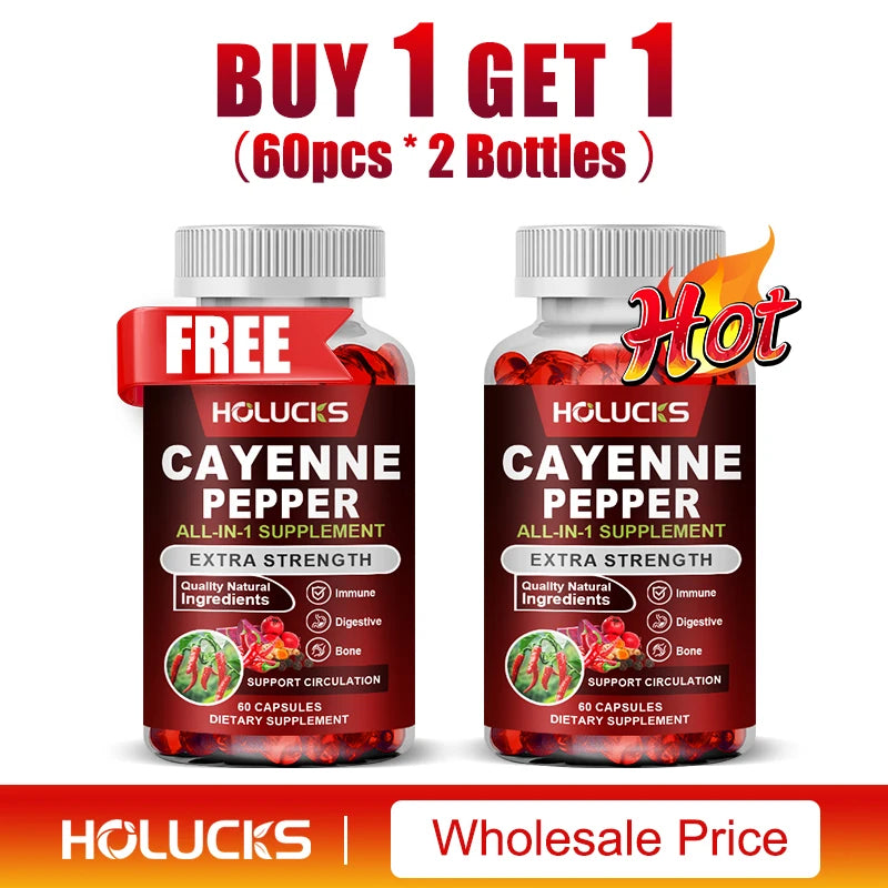 Cayenne Pepper Capsules with Vitamin D3 & K2 | Boost Health & Wellness