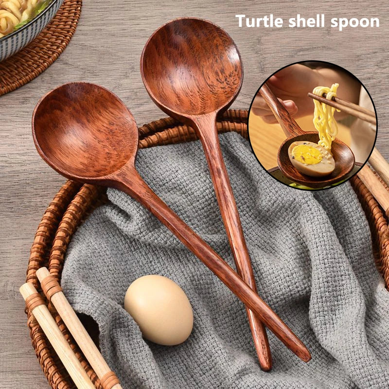 Long Handle Wooden Soup Spoon | Premium Kitchen Utensil