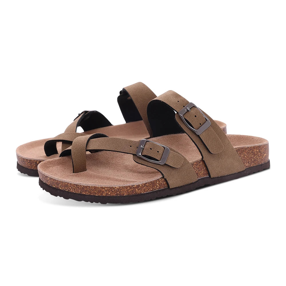 Women's Classic Cork Slippers | Comfortable Suede Clogs with Arch Support