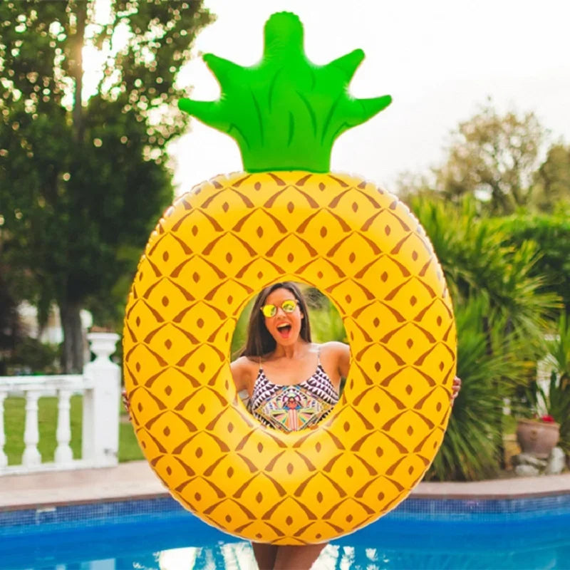 Inflatable Pineapple Watermelon Pool Float | Summer Fun Swim Ring