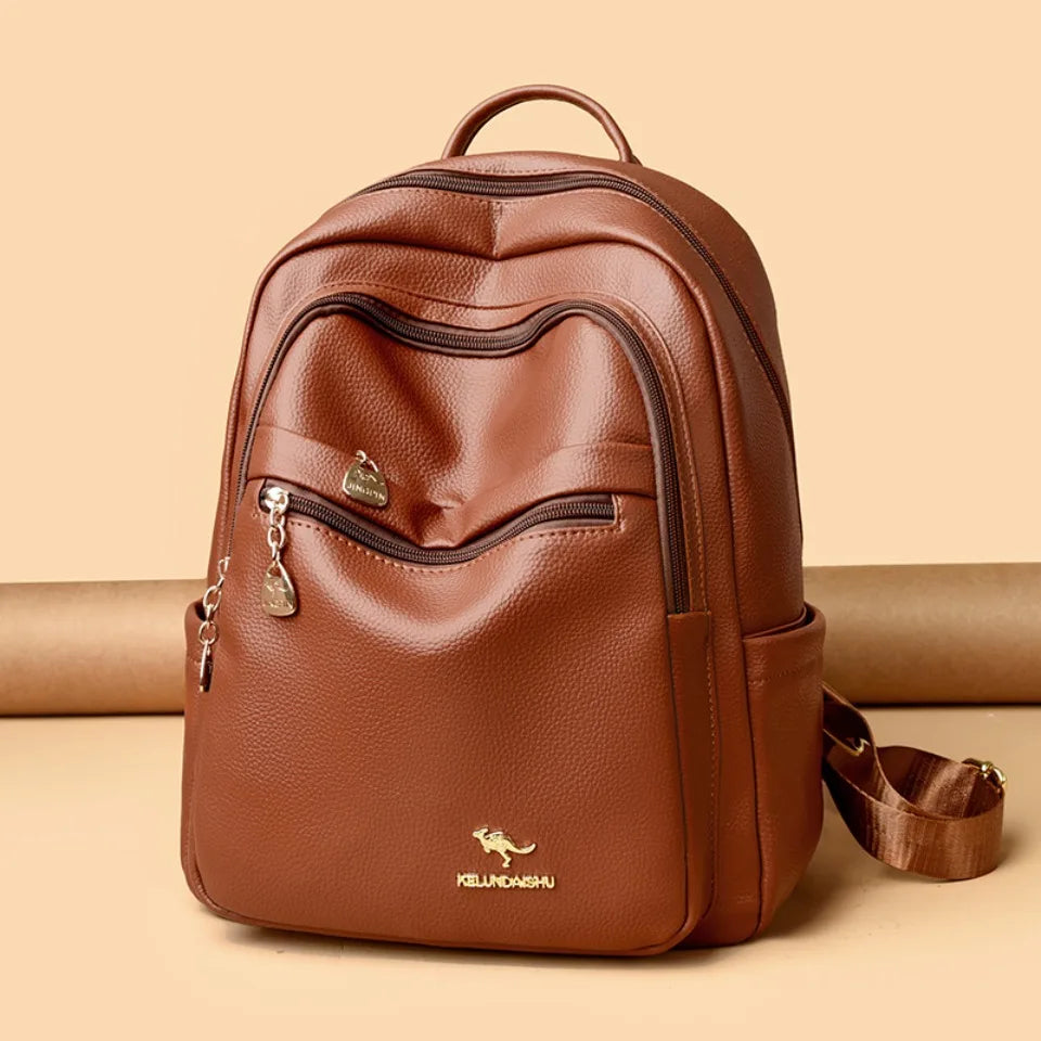 Stylish Leather Backpack for Women | Spacious Daily Use