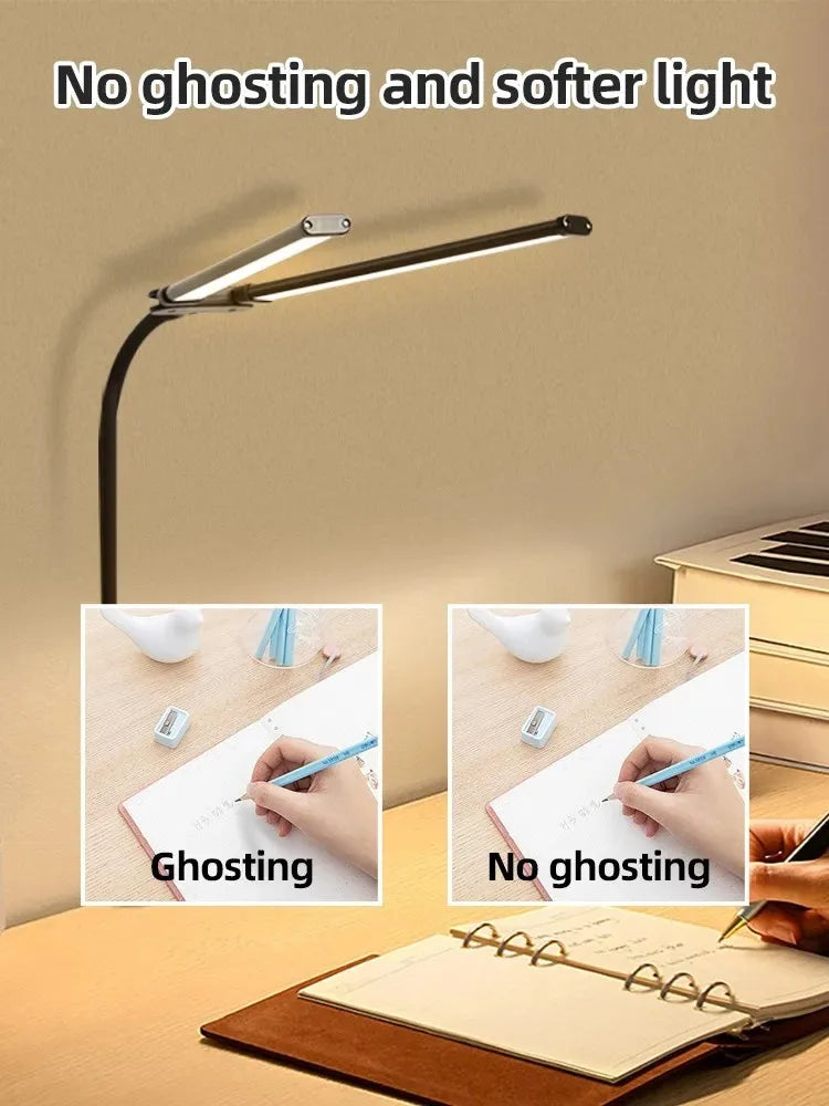 Dimmable Double Head LED Clip Desk Lamp | Brighten Your Workspace