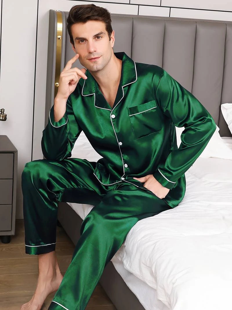 Men's Satin Pajama Set | Comfortable Summer Sleepwear for Men