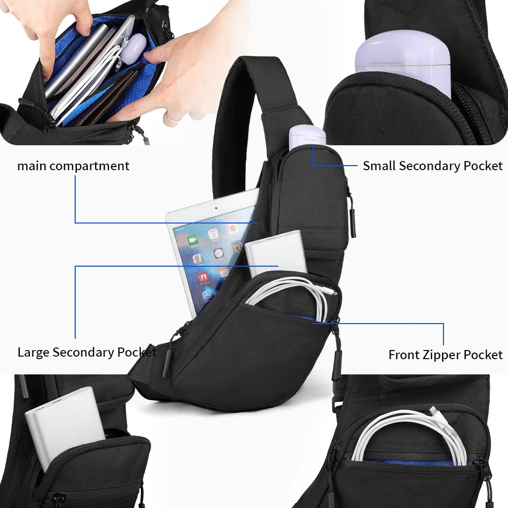 Durable Men's Sling Bag | Waterproof Crossbody & Waist Pack