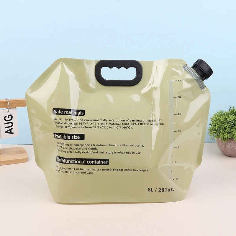 Portable 0.8L Water Bag for Camping & Travel | Compact Water Container