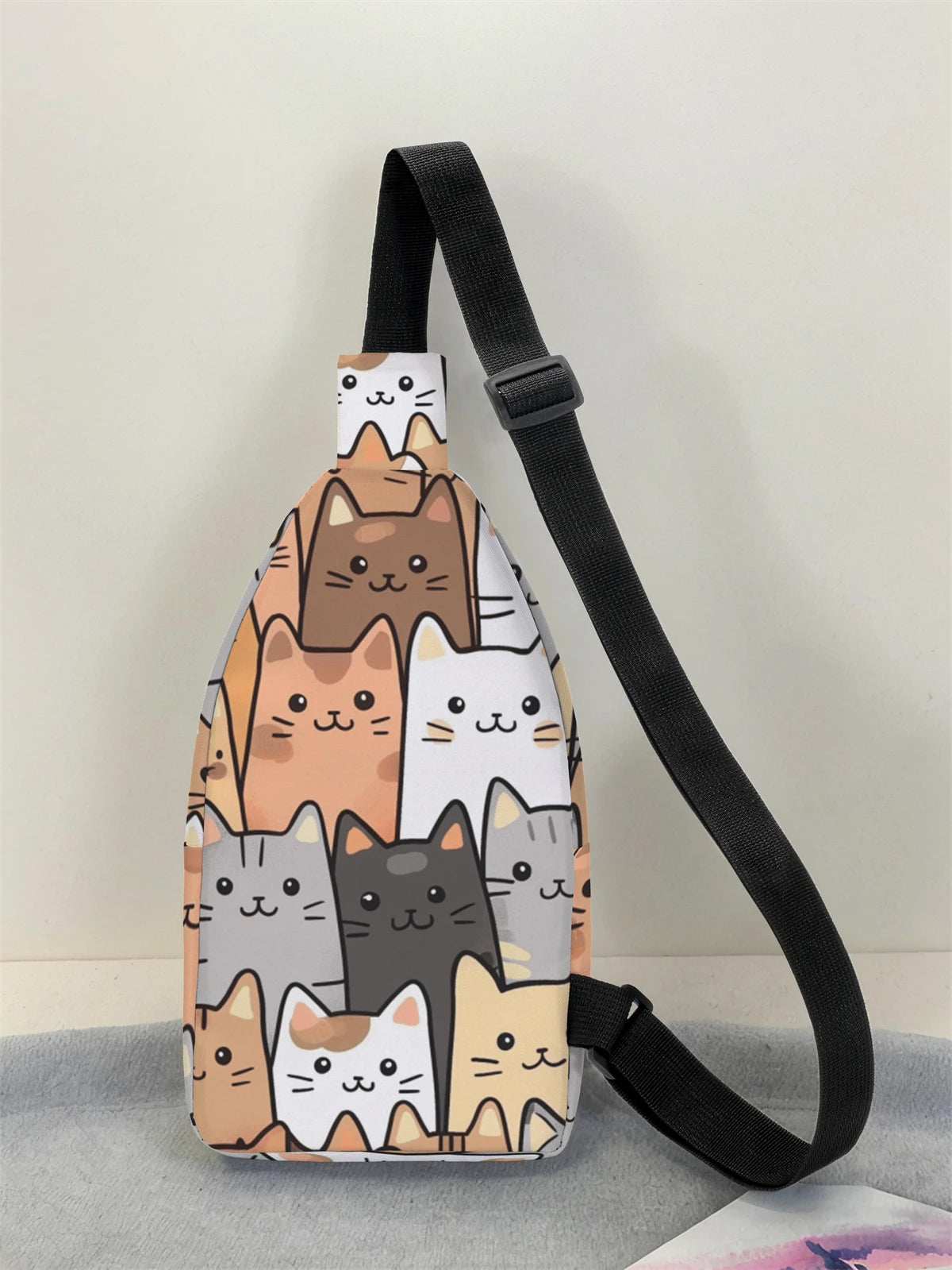 Multifunctional Cat Pattern Chest Bag | Lightweight Travel & School
