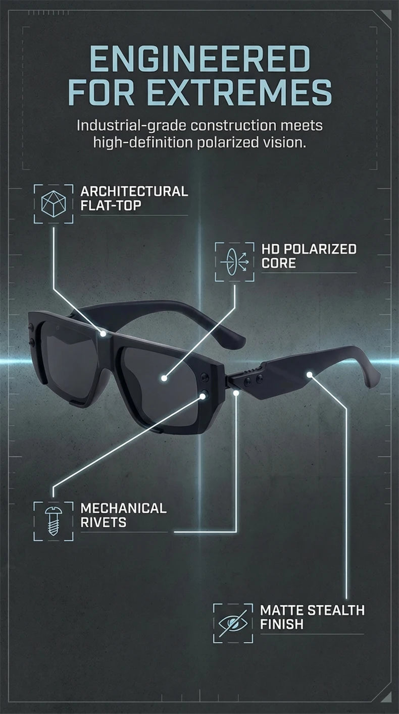 Polarized Steampunk Square Sunglasses for Men | Trendy Fashion Eyewear