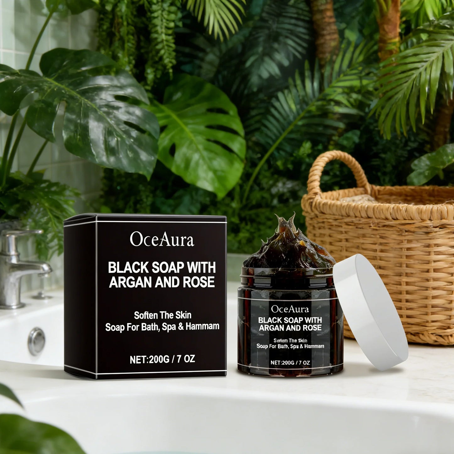 Natural Black Soap Deep Cleansing Exfoliating Body Scrub