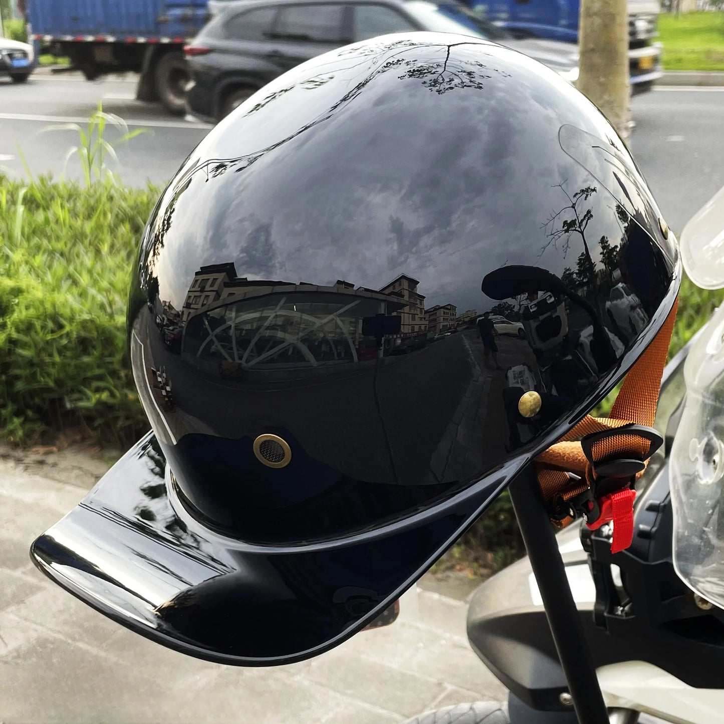 Lightweight Vintage Half Motorcycle Helmet | Stylish Protective Cap