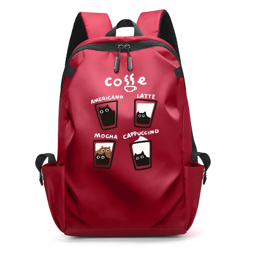 Cute Waterproof Men's Business Laptop Backpack with Cat Print