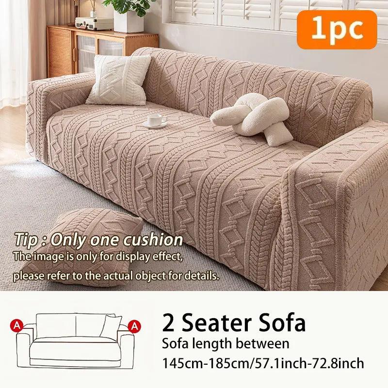 Plush Sofa Cushion Cover | Anti-Slip Winter Seat Cushion