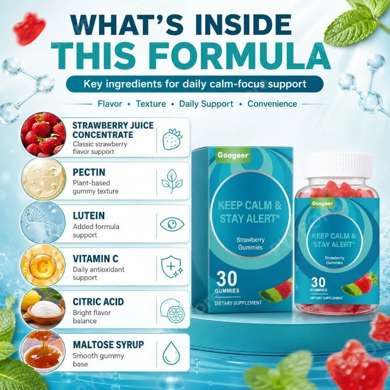 Strawberry Gummies with Vitamin C | Nail Health & Relaxation