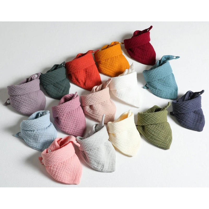 5 Pcs Baby Feeding Drool Bibs | Soft Cotton Bandana Bibs