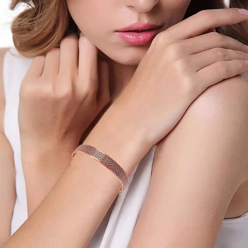 Vintage Pure Copper Magnetic Bracelet | Unisex Adjustable Cuff