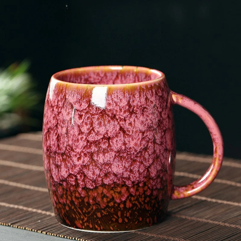 High-Capacity Ceramic Coffee Cup | Vintage Japanese Drinkware