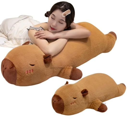 Long Capybara Cartoon Pillow | Comfortable Plush Cushion for Rest