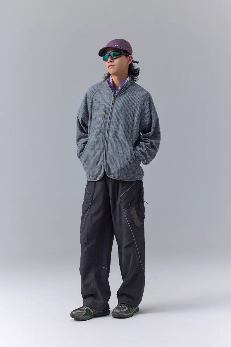 Men's Ultra-Lightweight Grid Fleece Jacket | All Season Thermal Mid-layer