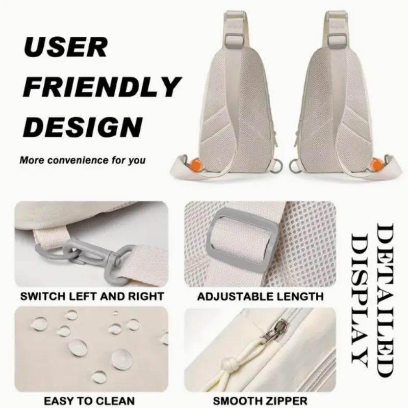 Large-Capacity Nylon Cross-Body Bag for Commuting and Travel