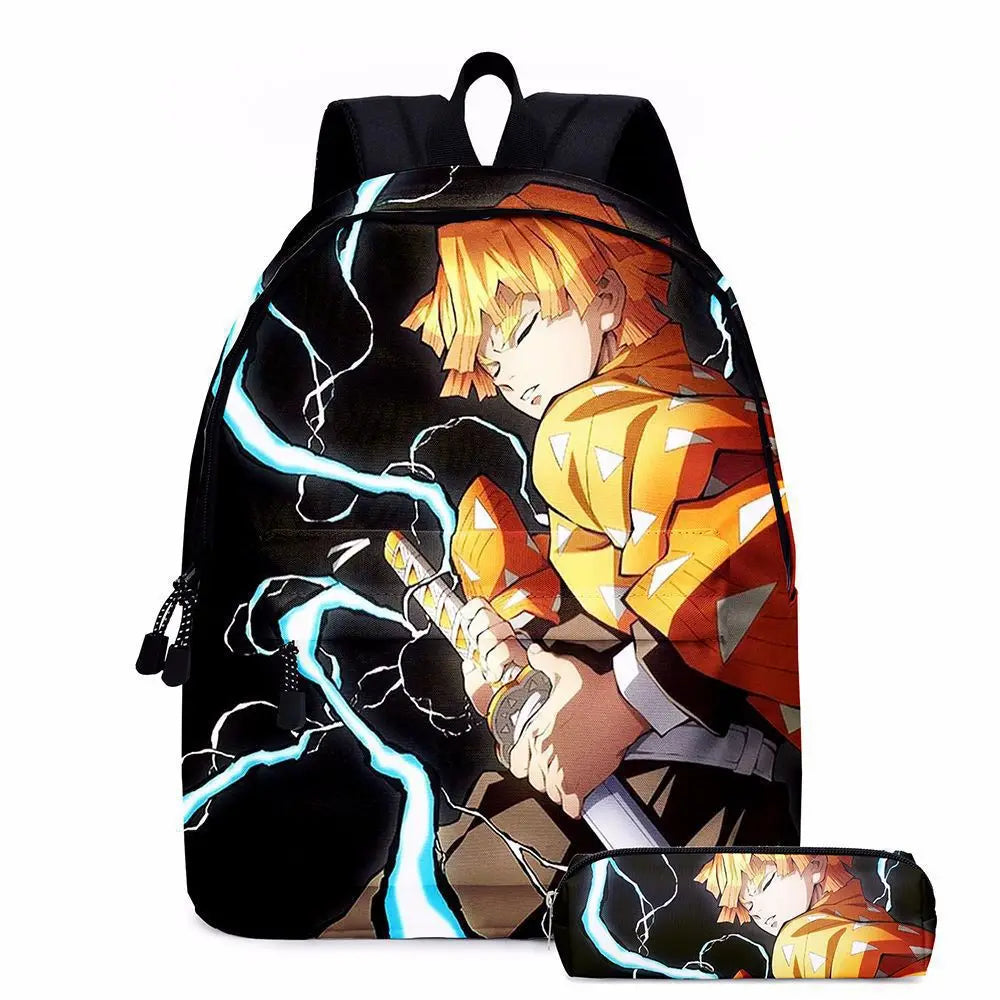 Anime Demon Slayer Backpack Set | Stylish Schoolbag & Pen Bag