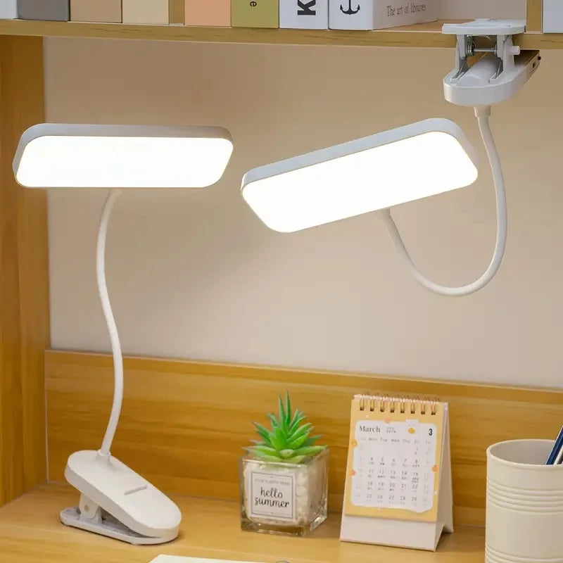 Clip-On LED USB Charging Desk Lamp for Students & Offices
