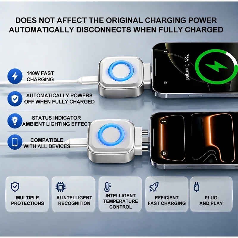 140W Smart Fast Charging Adapter with Safety Features