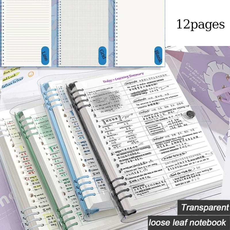 A5 Clear PVC Binder Notebook | Stylish Refillable Planner