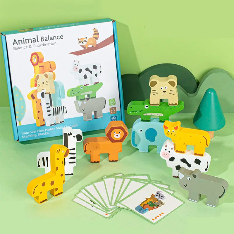 Educational Wooden Animal Stacking Block Game | Enhance Cognitive Skills