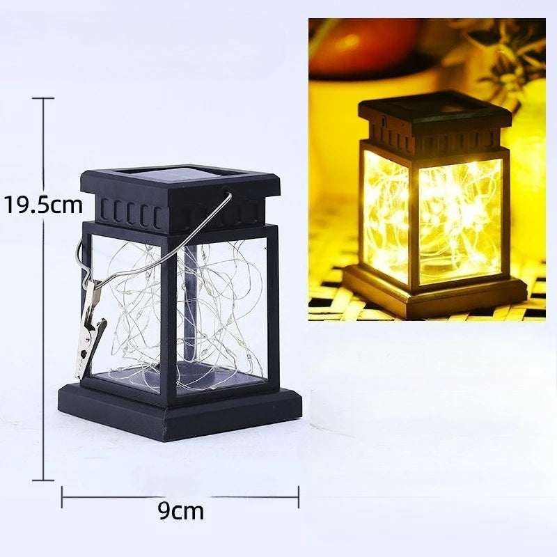 Solar LED Outdoor Hanging Lanterns | Waterproof Flickering Lights